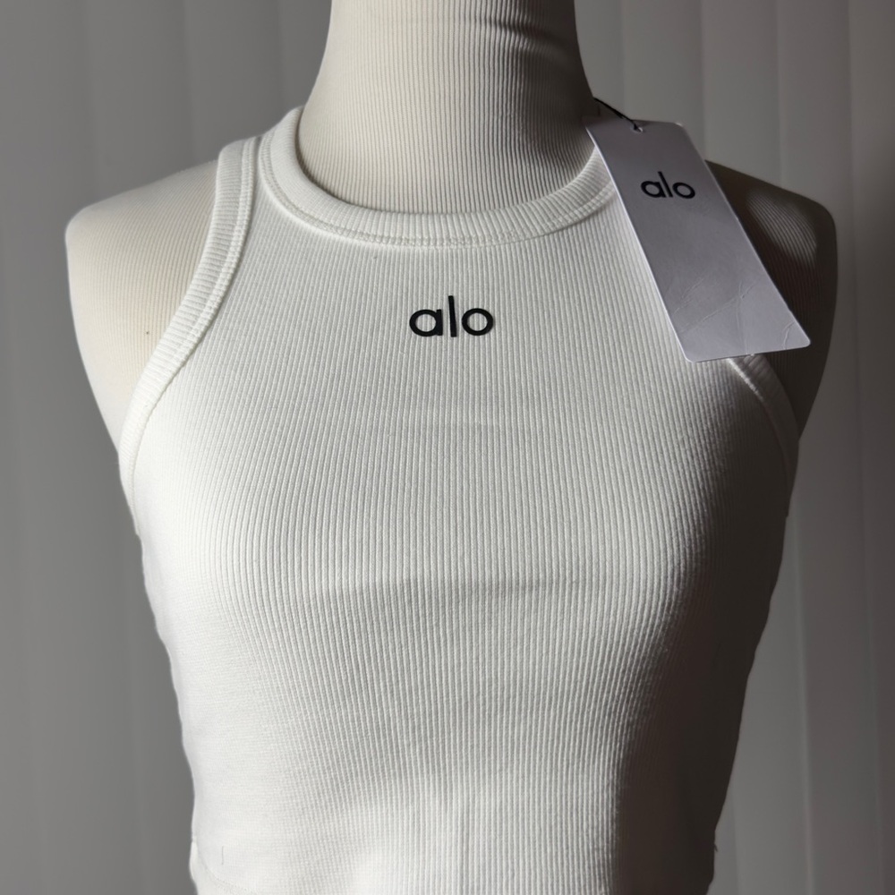ALO Yoga Black Ribbed Tank Top - Picture 2 of 2